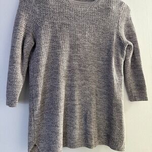 Croft & Barrow Cotton 3/4 Sleeve Pullover Crewneck Sweater